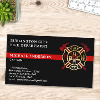 Firefighter Custom Logo Modern Red Fire Department