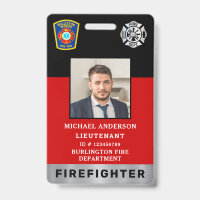 Firefighter Custom Logo Photo Professional ID Card