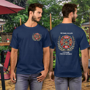 Firefighter Custom Maltese Cross Personalized T-Shirt