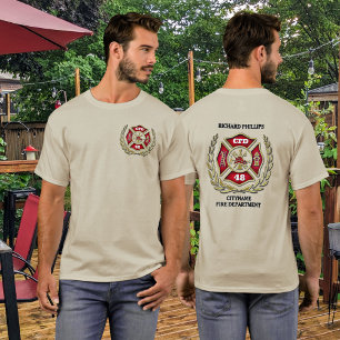 Firefighter Custom Maltese Cross Personalized T-Shirt