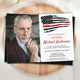 Firefighter Custom Photo Fireman Retirement Invitation