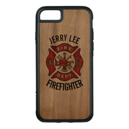 Firefighter Custom Text Name Personalized Carved iPhone 8/7 Case
