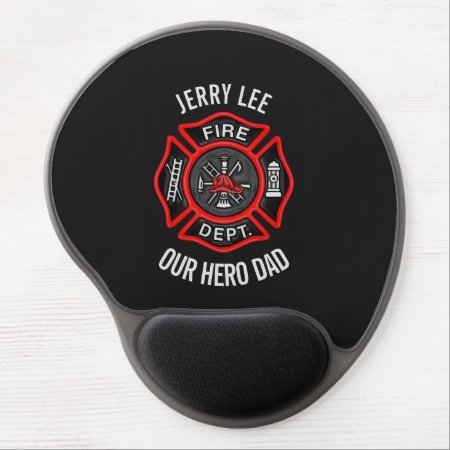 Firefighter Custom Text Name Personalized Gel Mouse Pad