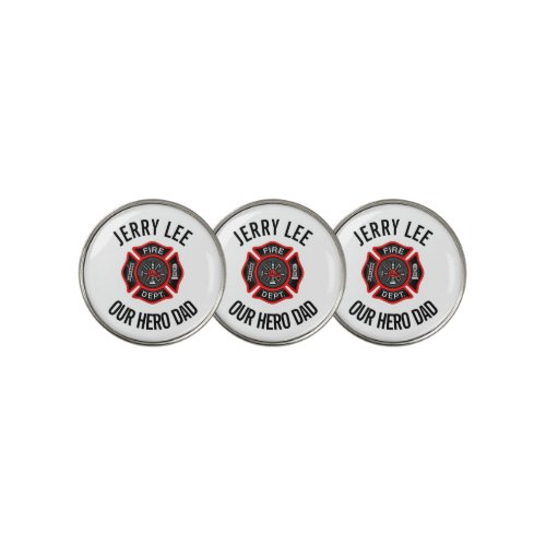 Firefighter Custom Text Name Personalized Golf Ball Marker