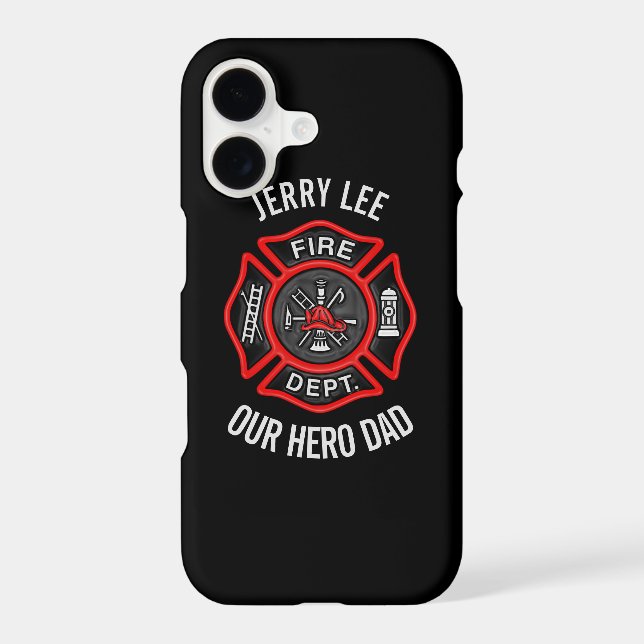 Firefighter Custom Text Name Personalized Iphone Case (Back)