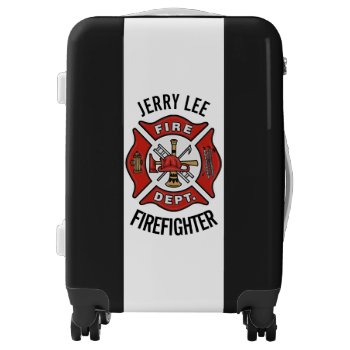 Firefighter Custom Text Name Personalized Luggage by riverme at Zazzle