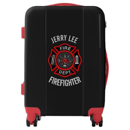 Firefighter Custom Text Name Personalized Luggage