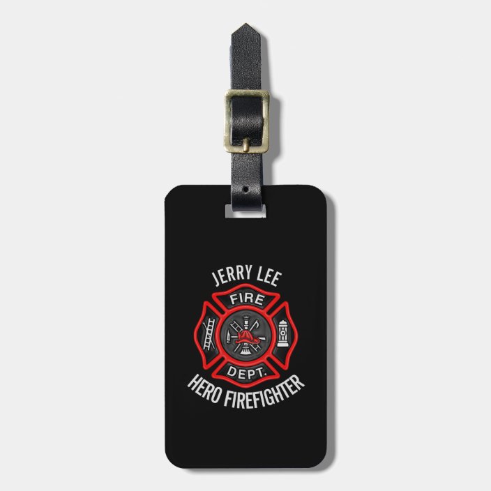 Firefighter Custom Text Name Personalized Luggage Tag