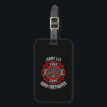 Firefighter Custom Text Name Personalized Luggage Tag<br><div class="desc">For your hero firefighter colleagues,  dad,  boyfriend,  husband... ..Personalize it with recipient's name and any text on the bottom or click the "Customize It" button to go to the design tool where you can resize image,  add text,  change the font,  text size,  text color,  text positioning and more.</div>