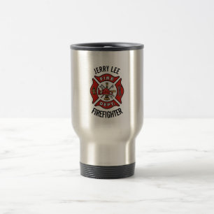 Firefighter Custom Text Name Personalized Travel Mug