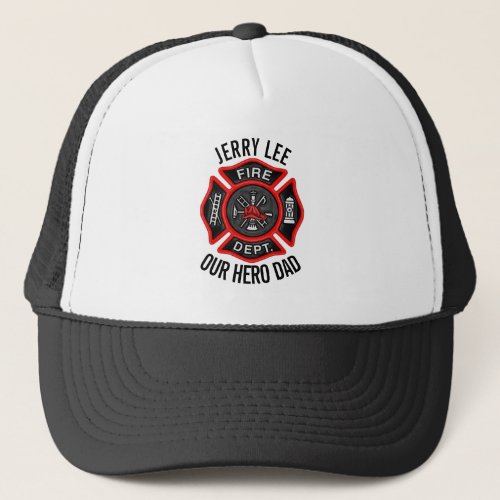 Firefighter Custom Text Name Personalized Trucker Hat