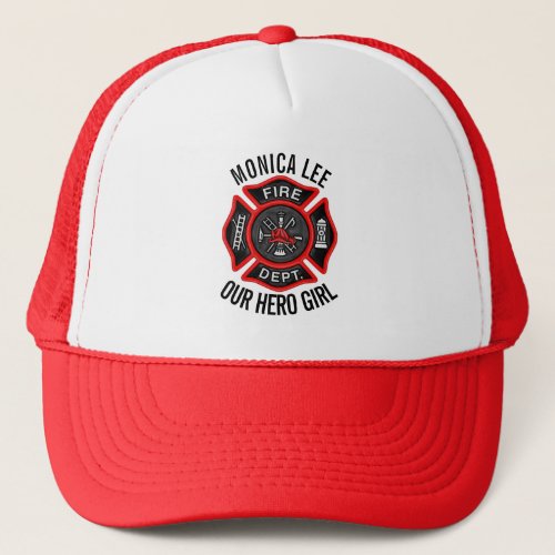 Firefighter Custom Text Name Personalized Trucker Hat