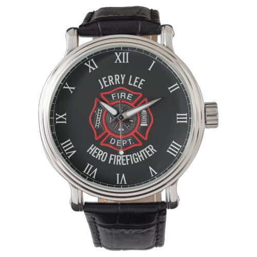 Firefighter Custom Text Name Personalized Wrist Watch