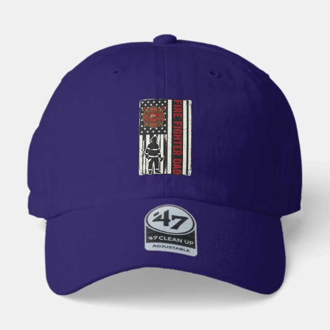 Firefighter Dad Distressed Flag Vector Design_1 47 Brand Hat (Front)