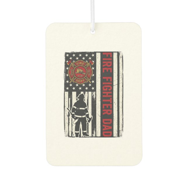 Firefighter Dad Distressed Flag Vector Design_1 Air Freshener (Front)