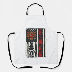 Firefighter Dad Distressed Flag Vector Design_1 Apron