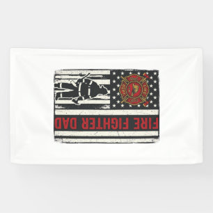 Firefighter Dad Distressed Flag Vector Design_1 Banner
