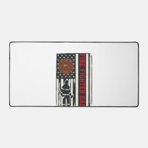 Firefighter Dad Distressed Flag Vector Design_1 Desk Mat