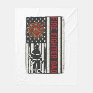 Firefighter Dad Distressed Flag Vector Design_1 Fleece Blanket