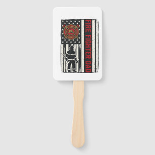 Firefighter Dad Distressed Flag Vector Design_1 Hand Fan