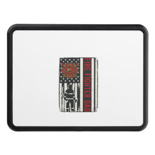 Firefighter Dad Distressed Flag Vector Design_1 Hitch Cover