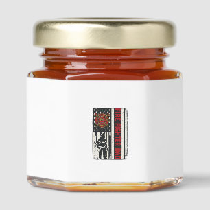 Firefighter Dad Distressed Flag Vector Design_1 Honey Jar Favors