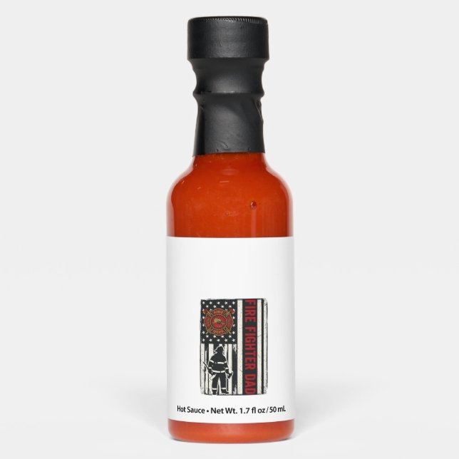 Firefighter Dad Distressed Flag Vector Design_1 Hot Sauces (Front)