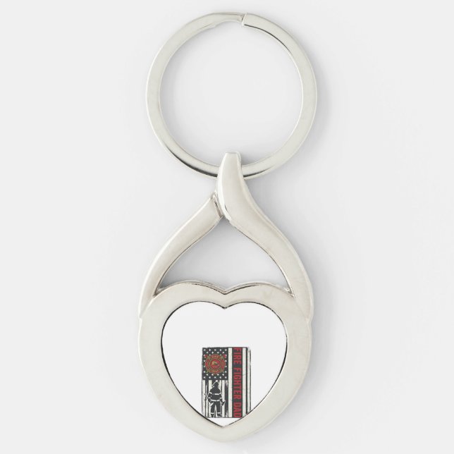 Firefighter Dad Distressed Flag Vector Design_1 Keychain (Front)
