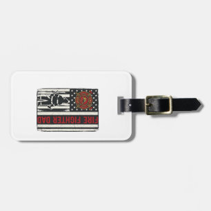Firefighter Dad Distressed Flag Vector Design_1 Luggage Tag