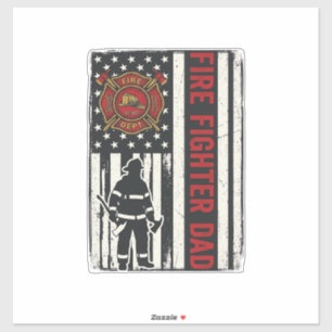 Firefighter Dad Distressed Flag Vector Design_1 Sticker