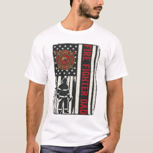 Firefighter Dad Distressed Flag Vector Design_1 T-Shirt