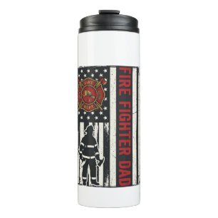 Firefighter Dad Distressed Flag Vector Design_1 Thermal Tumbler