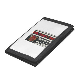 Firefighter Dad Distressed Flag Vector Design_1 Trifold Wallet