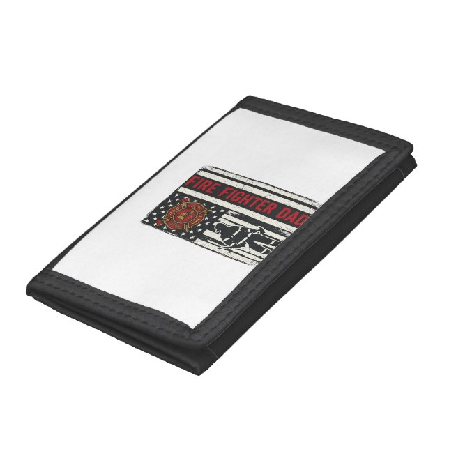 Firefighter Dad Distressed Flag Vector Design_1 Trifold Wallet (Bottom)