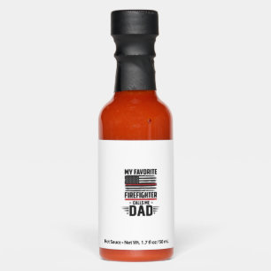 Firefighter Dad Flag Vintage Engraving Design_1 Hot Sauces