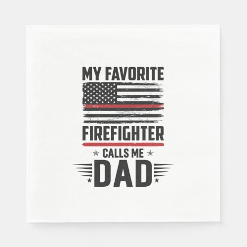 Firefighter Dad Flag Vintage Engraving Design_1 Napkins