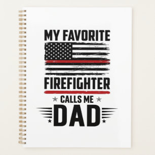 Firefighter Dad Flag Vintage Engraving Design_1 Planner