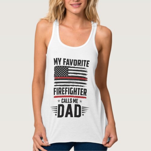 Firefighter Dad Flag Vintage Engraving Design_1 Tank Top