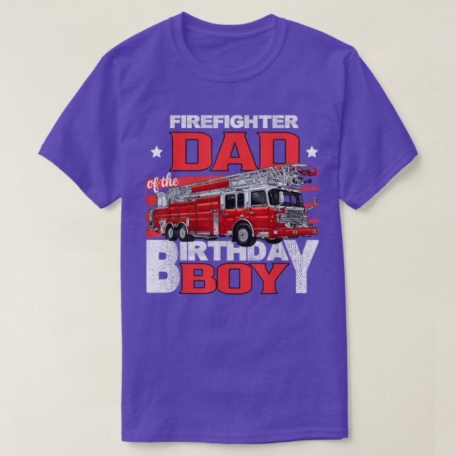Firefighter Dad of the Birthday Boy Matching Fire  T-Shirt (Design Front)