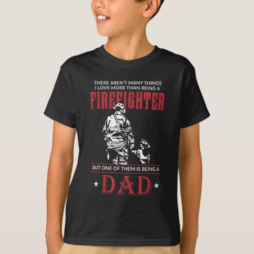 Firefighter Dad  Son Daddy Fathers Day Christmas T_Shirt