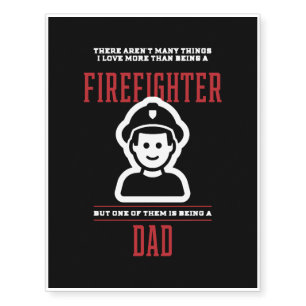 Firefighter Dad & Son - Fathers Day Temporary Tattoos