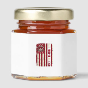 Firefighter Dad Vertical Flag Vintage Honey Jar Favors