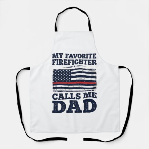 Firefighter Dad Vintage Flag Shirt Design_1 Apron