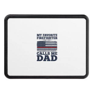 Firefighter Dad Vintage Flag Shirt Design_1 Hitch Cover