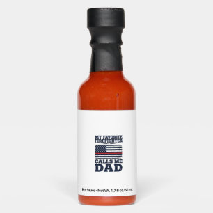 Firefighter Dad Vintage Flag Shirt Design_1 Hot Sauces