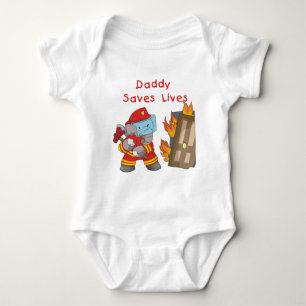 Firefighter Daddy Saves Lives Tshirts and Gifts