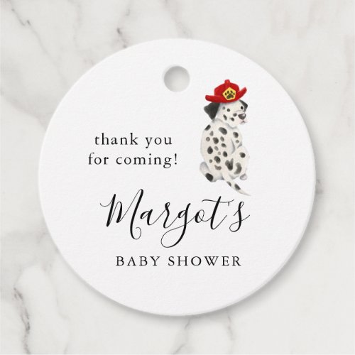 Firefighter Dalmatian Dog Baby Shower Favor Tags
