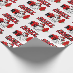 Firefighter Dalmatian Dog Fire Hydrant Birthday Wrapping Paper