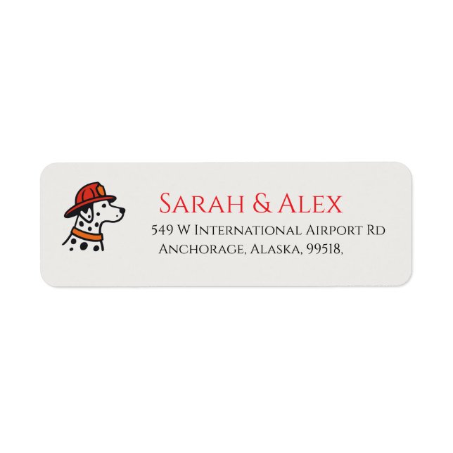 Firefighter Dalmatian  Label (Front)