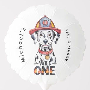 Firefighter Dalmatian Wild One 1st Birthday Party Balloon